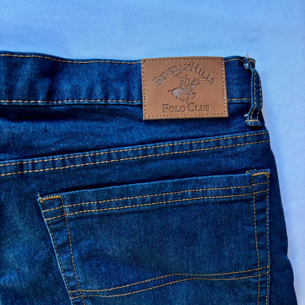Beverly Hills Polo Club Jeans Mens 34x32 Blue Regular Fit Straight Leg Stretch