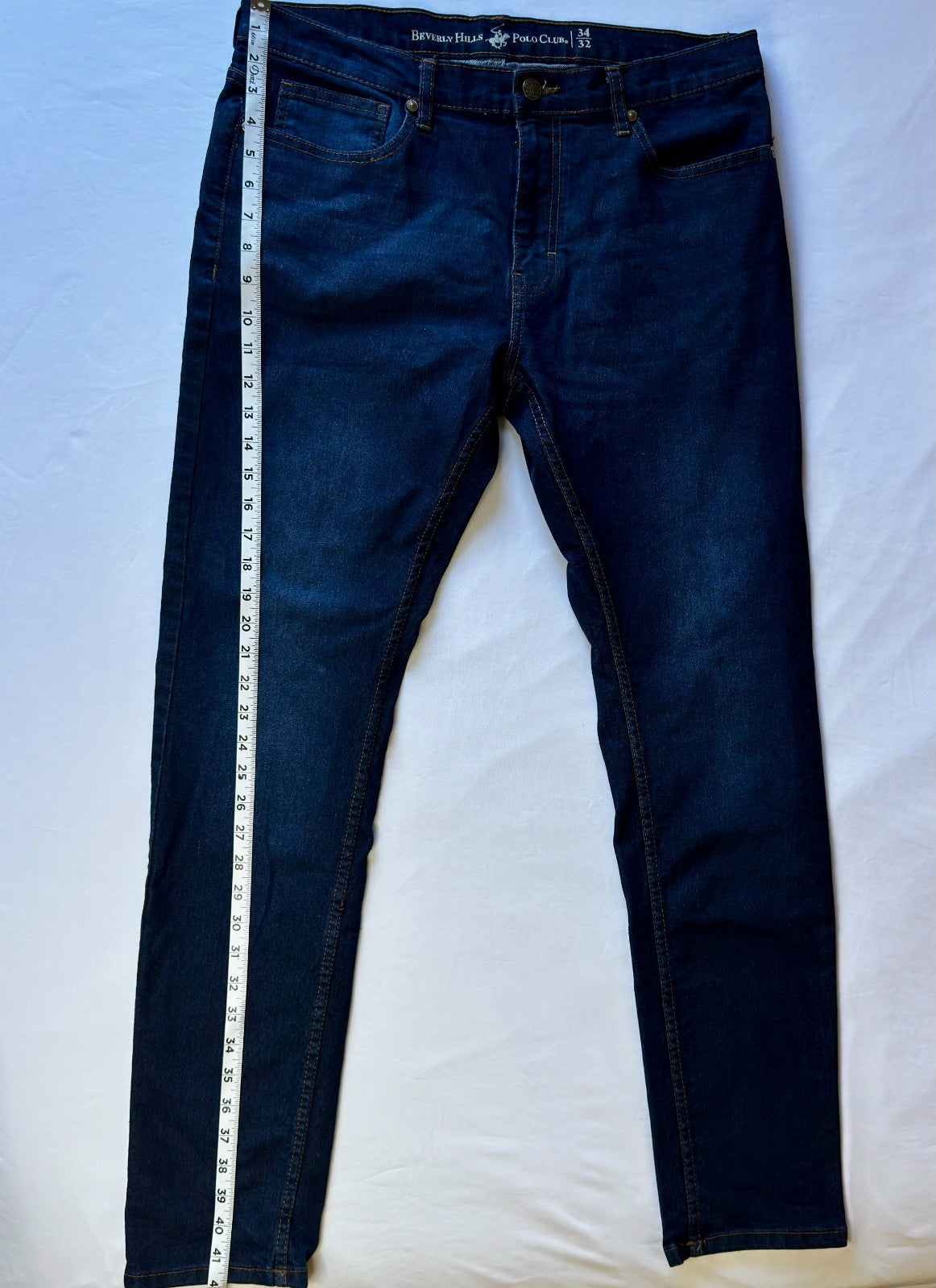 Beverly Hills Polo Club Jeans Mens 34x32 Blue Regular Fit Straight Leg Stretch