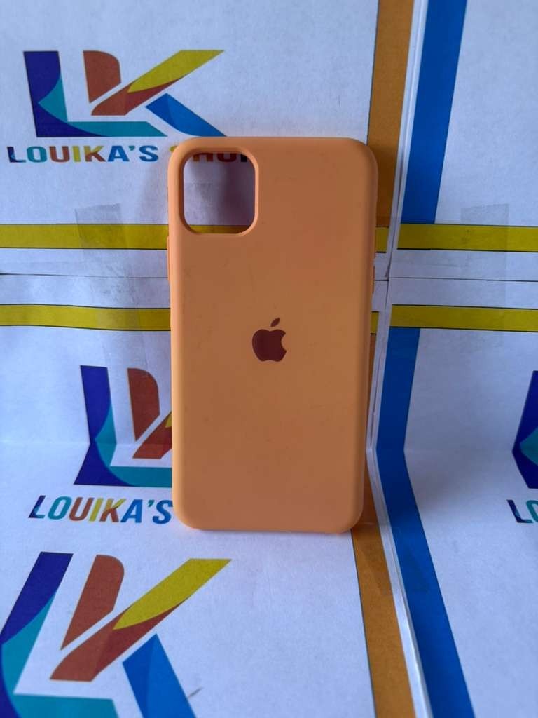 Apple Silicone Case for iPhone 11 - BLACK-WHITE-ORANGE-GREEN NEON