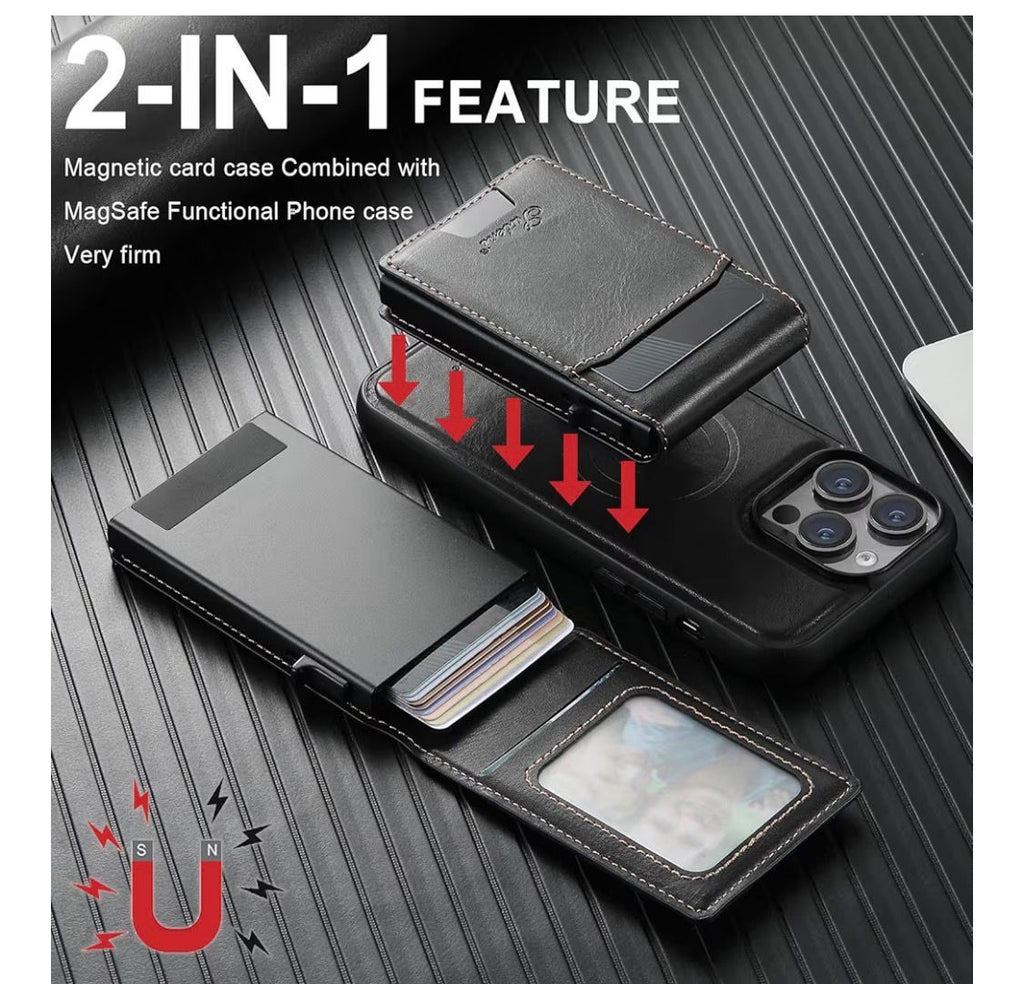 Case for iPhone 15 Pro Max,Lychee Pattern Oil Wax Pattern PU Leather Case 2 in 1