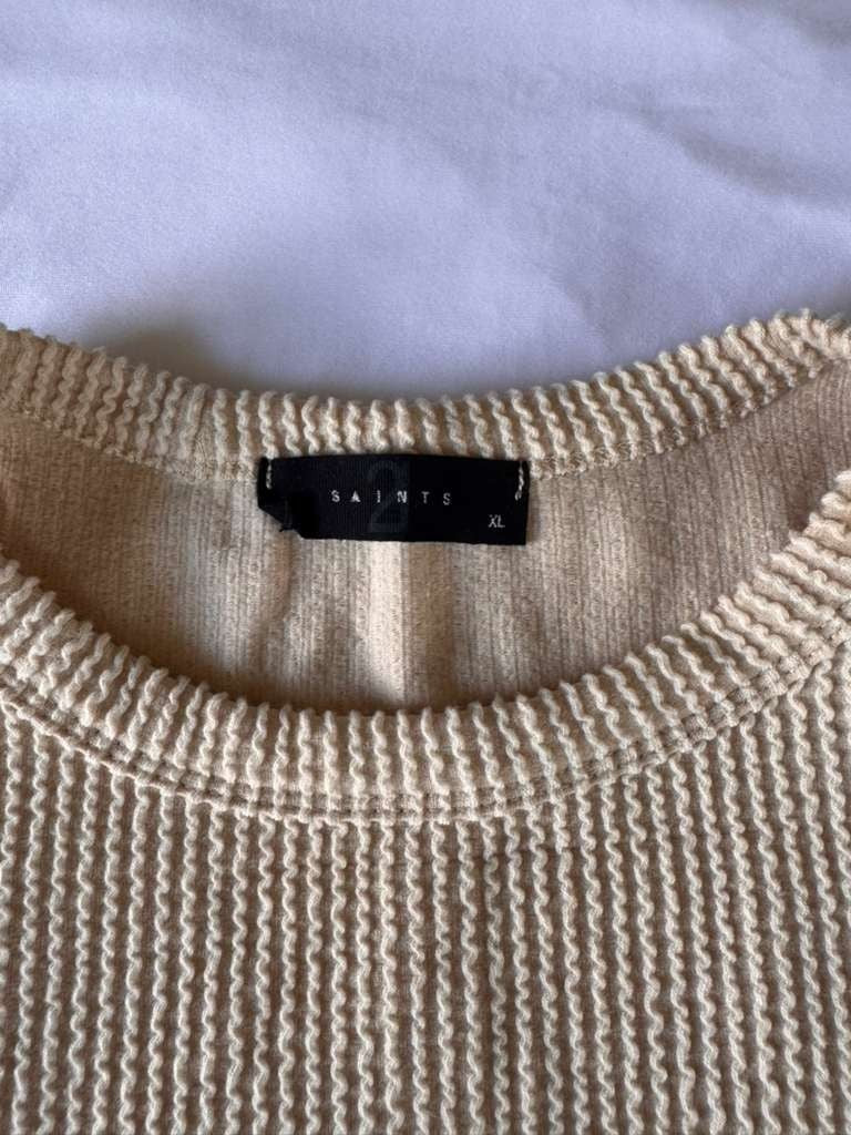 Elegant Tan Knit Skirt and crop top set By 2 Saints Size XL