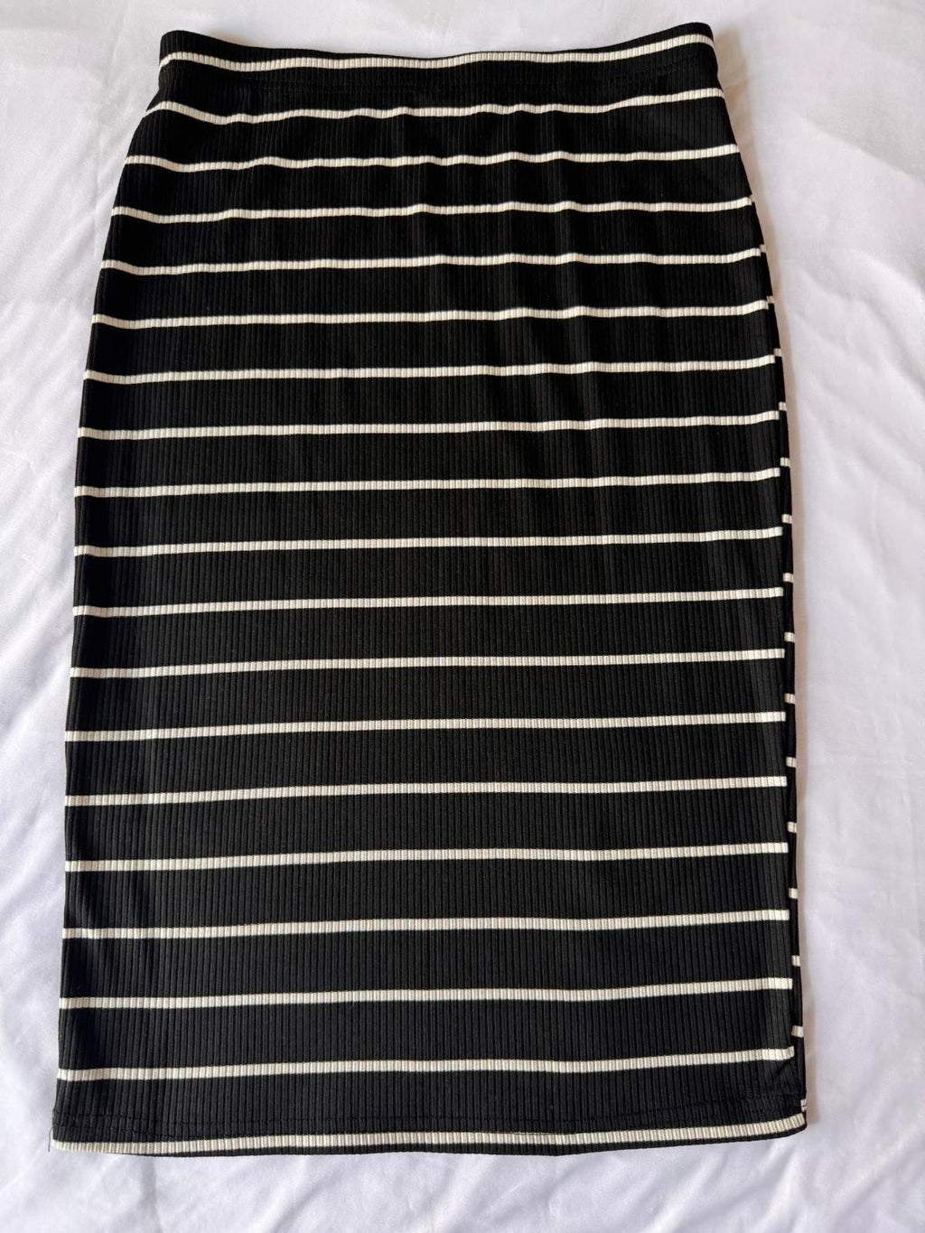 Shein Petit Striped Mock Neck Crop Tank Top & Skirt Black White size Large