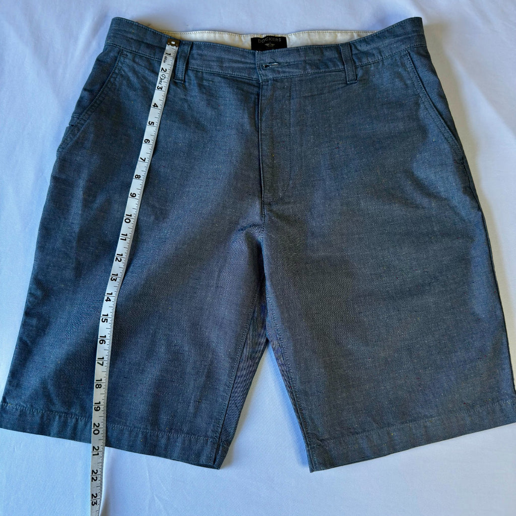 Dockers Shorts Men's Size 32 Gray Chino, 99% Cotton