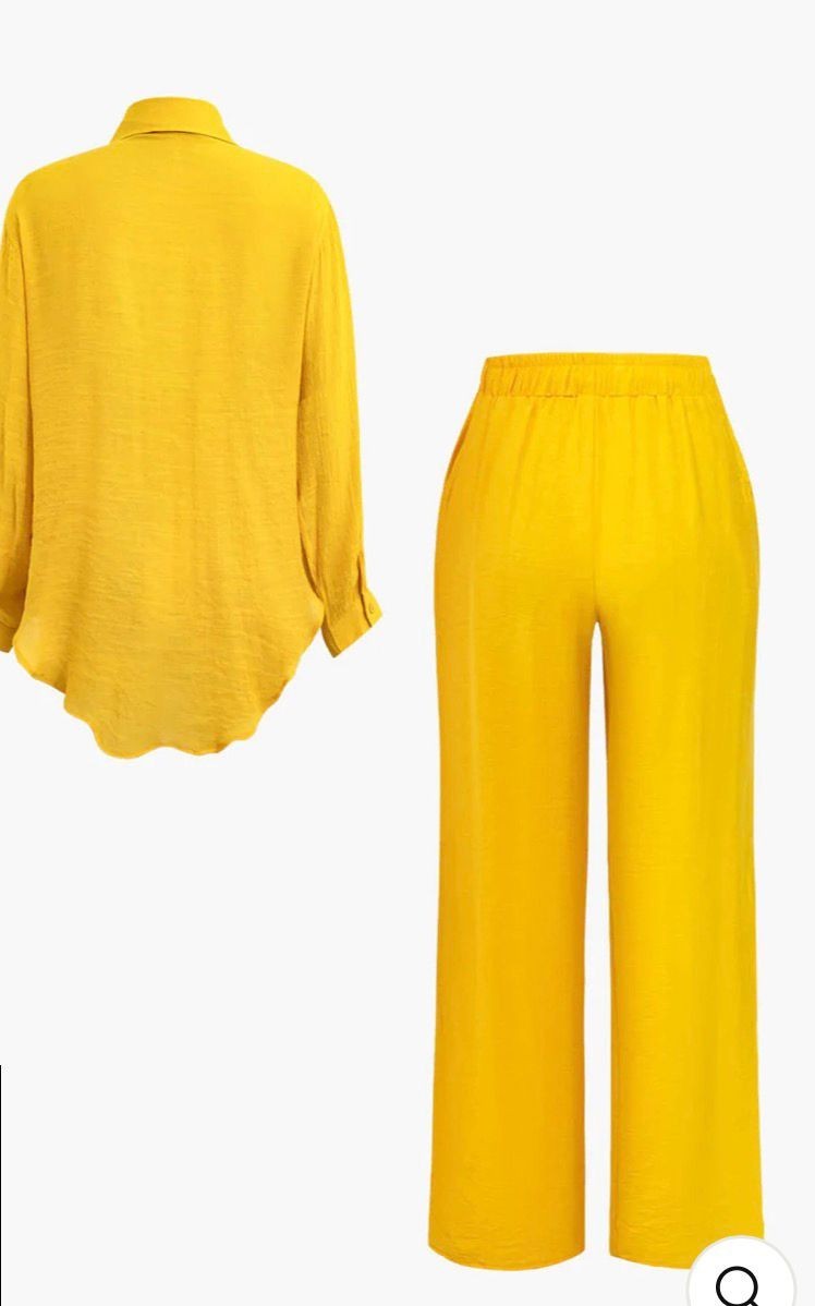 Micas Shirt And Wide Leg Pants Set , Size Large