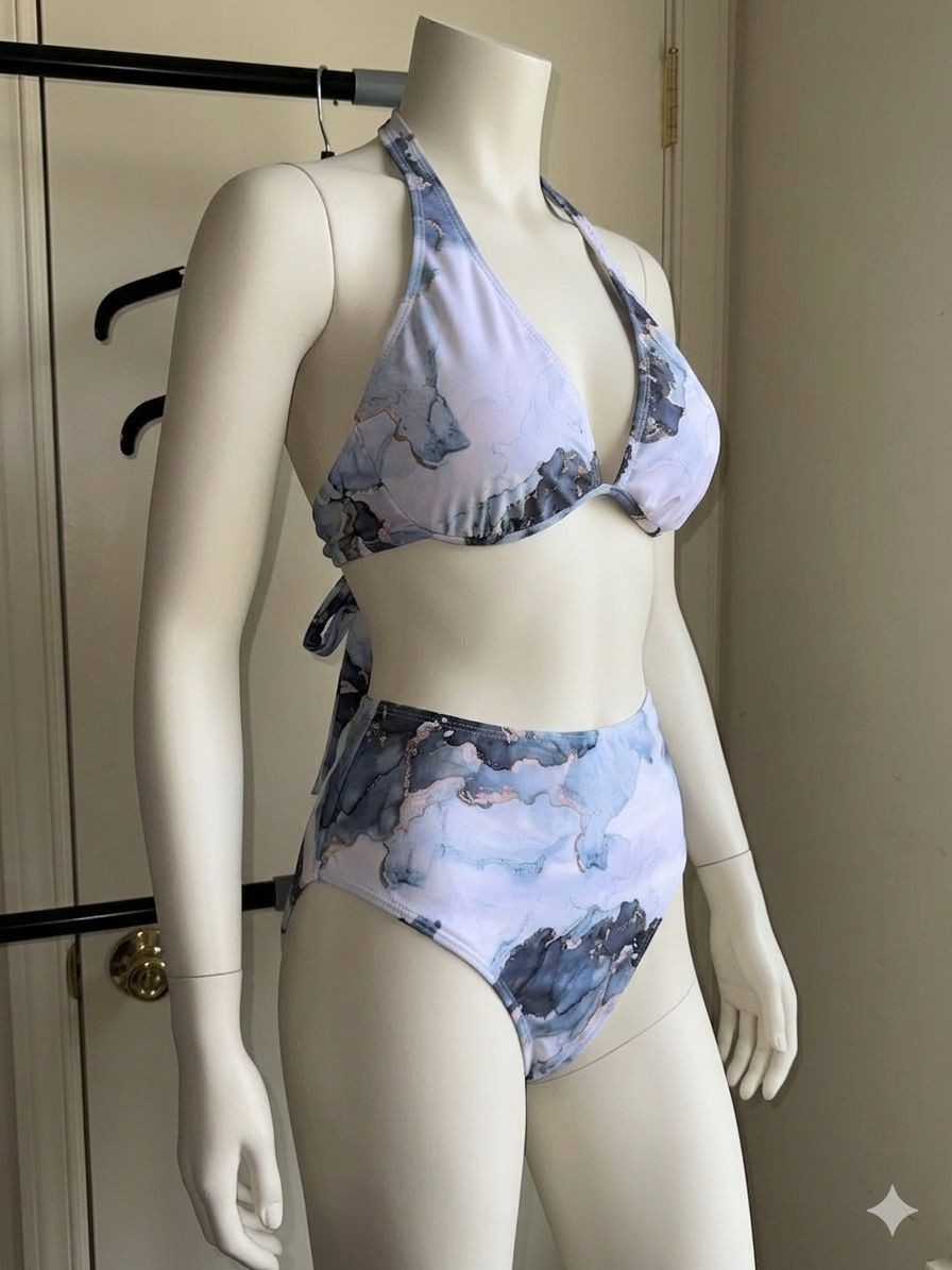Women's Bikini Set Fashion Marbe Pettern Colorful Dgital Print