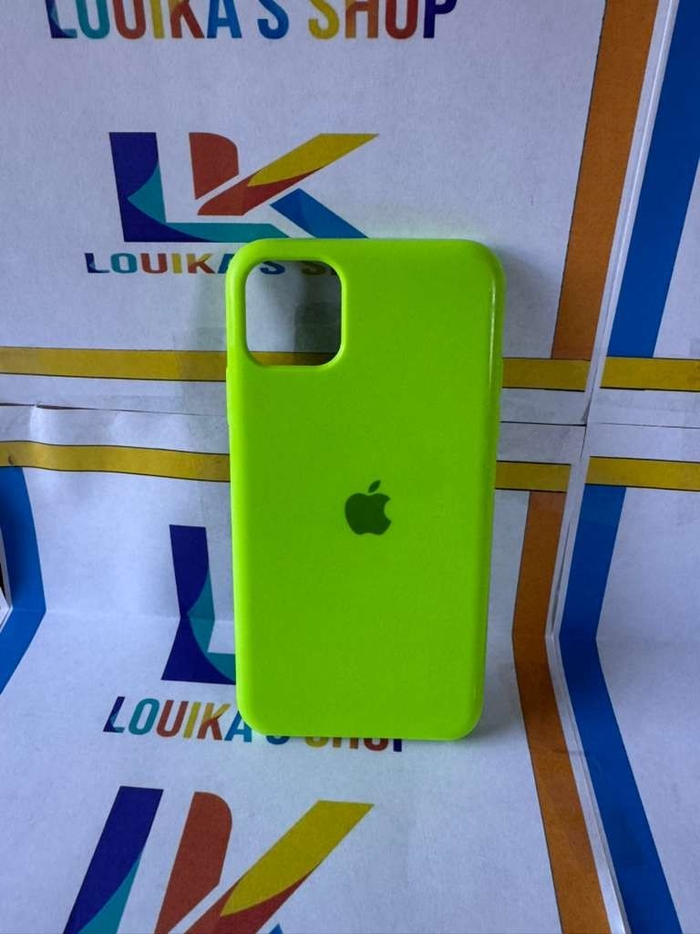 Apple Silicone Case for iPhone 11 - BLACK-WHITE-ORANGE-GREEN NEON