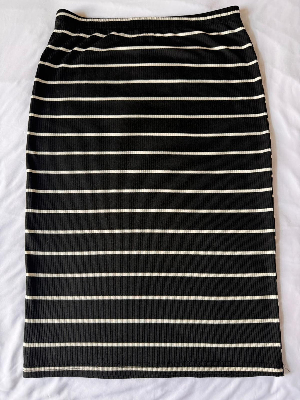 Shein Petit Striped Mock Neck Crop Tank Top & Skirt Black White size Large