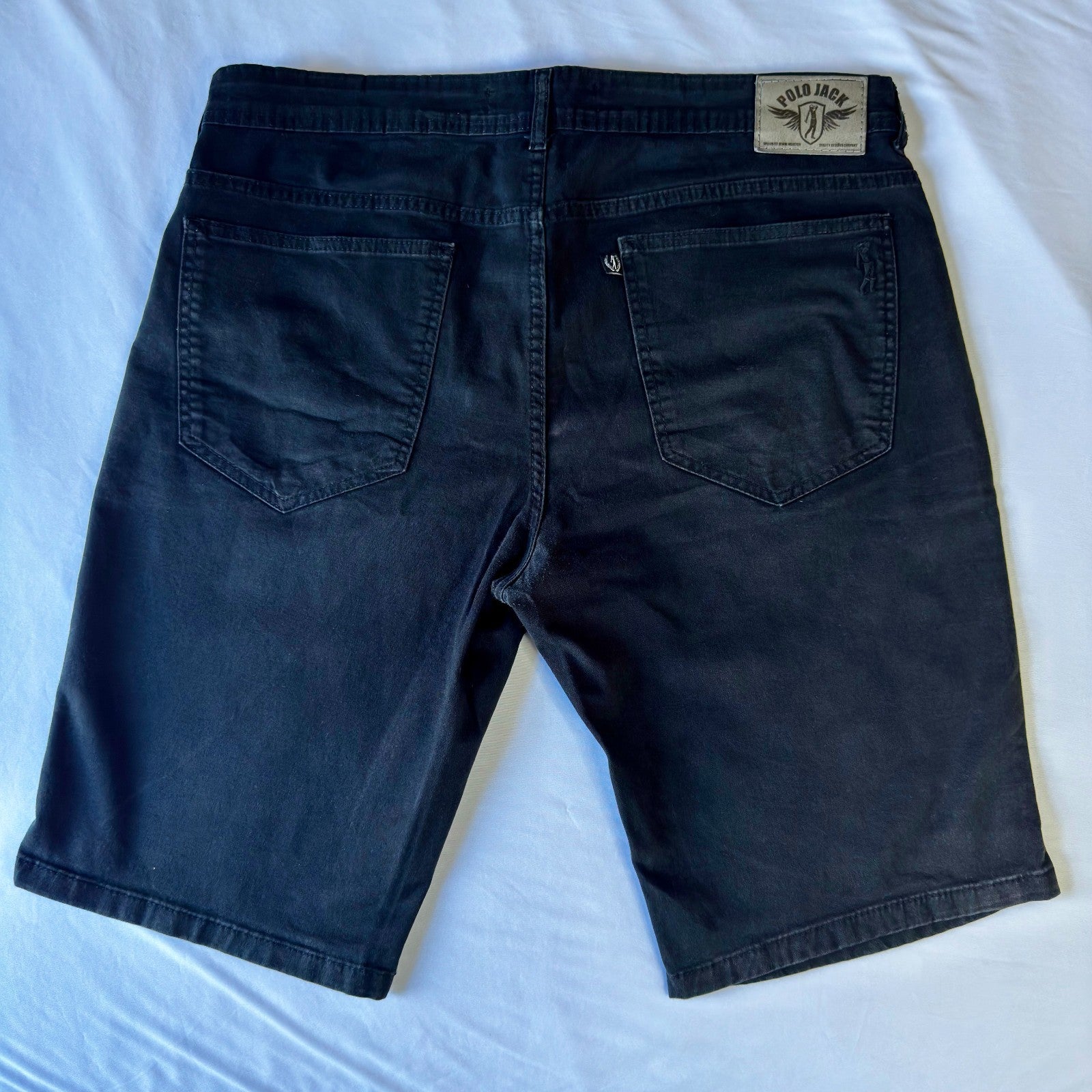 Polo Jack Slim Men's Jeans Short Black,Size 13