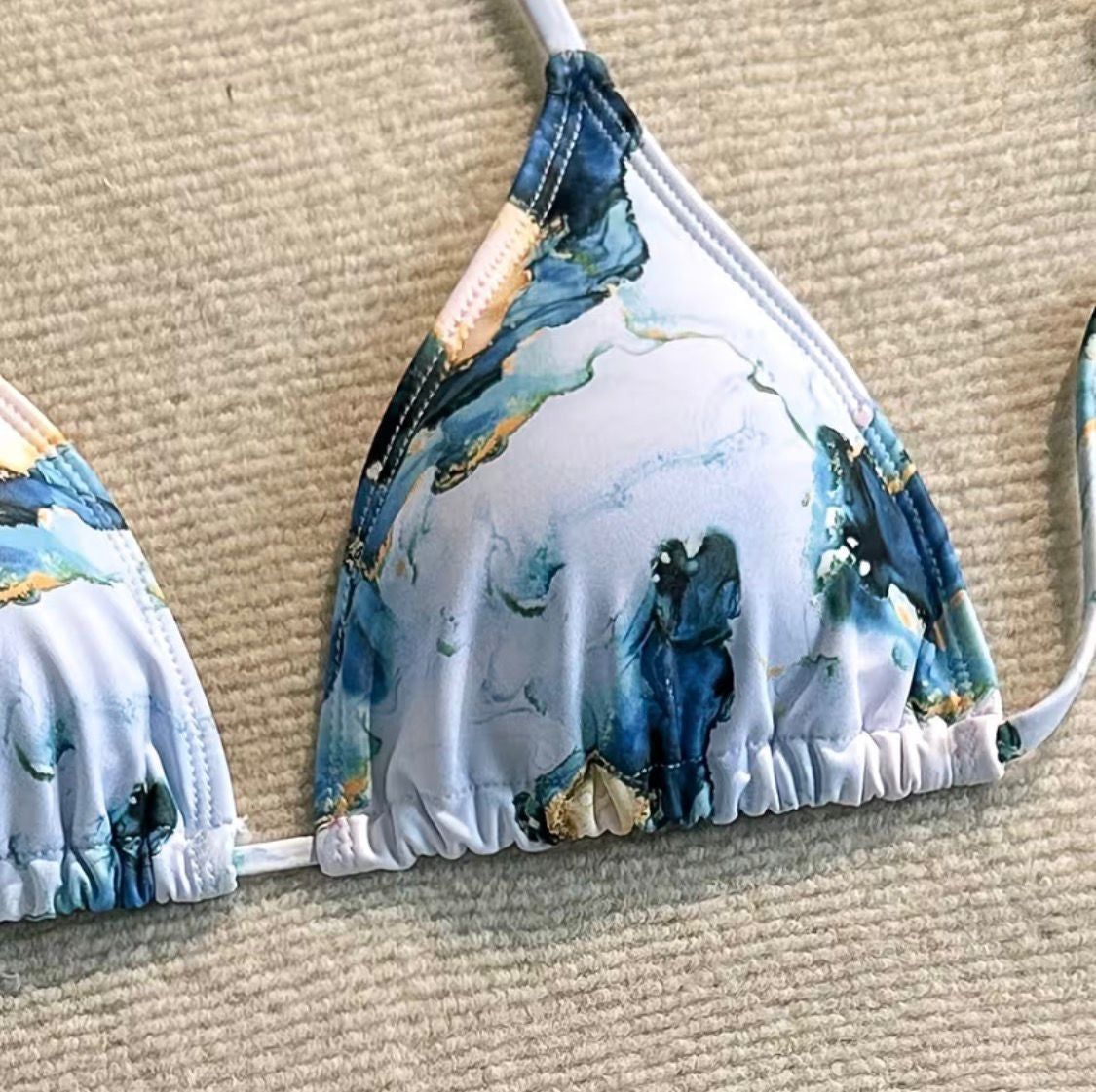 Women's Bikini Set Fashion Marbe Pettern Colorful Dgital Print