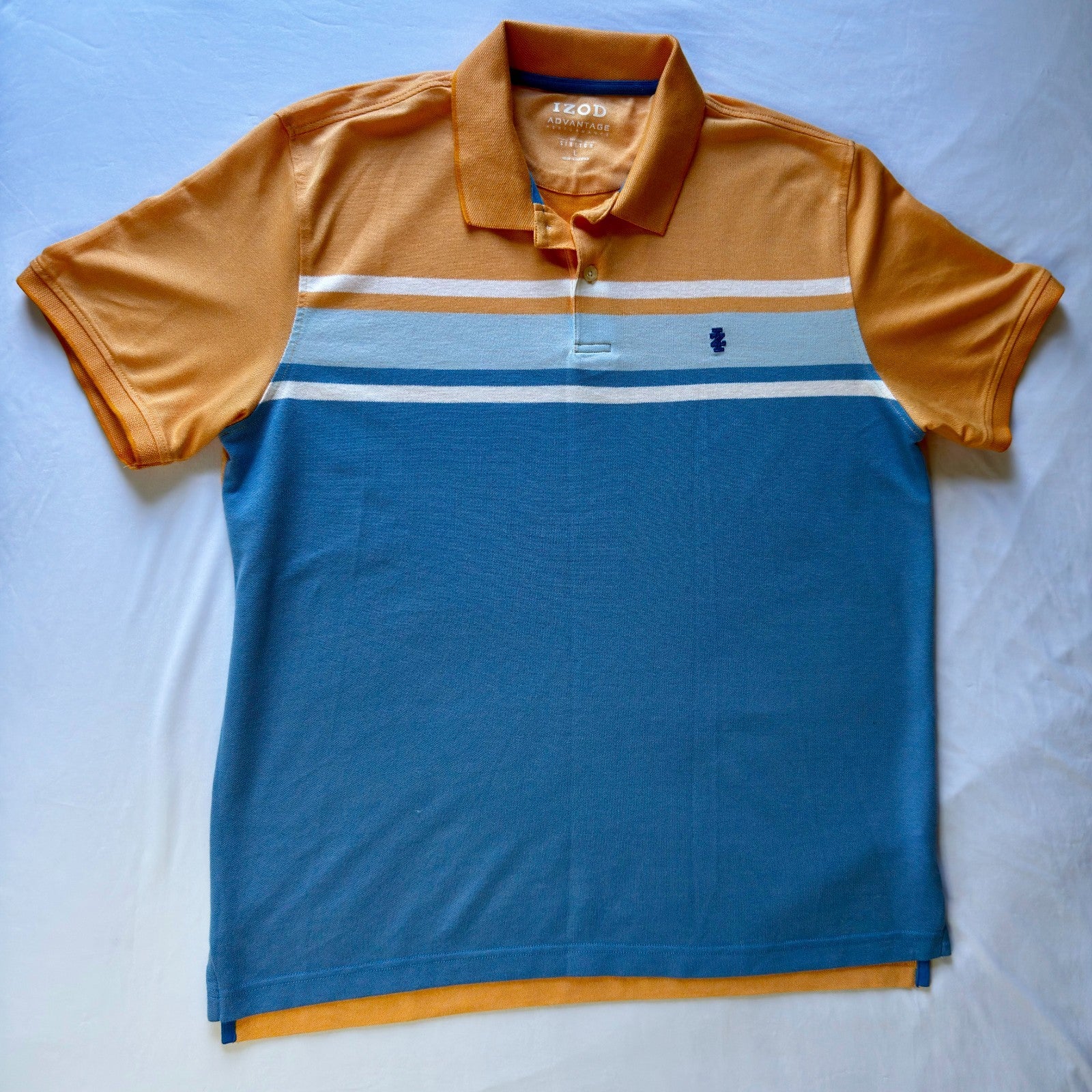 Men's IZOD Advantage Performance Stripe Polo Color Tangerine Size L
