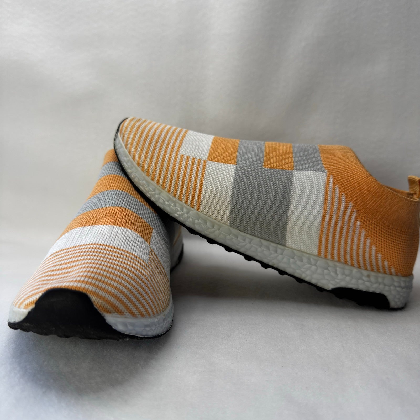 Color Mixed Knit Breathable Sneakers For Women Non Soft Casual Flats Slip On