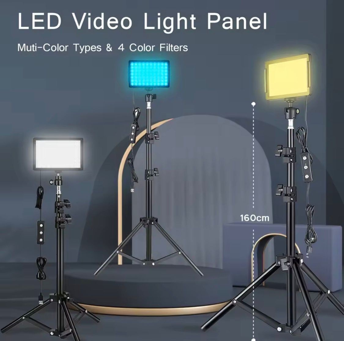 LED Photography Video Light Panel Lighting Photo Studio Lamp Kit With Tripod
