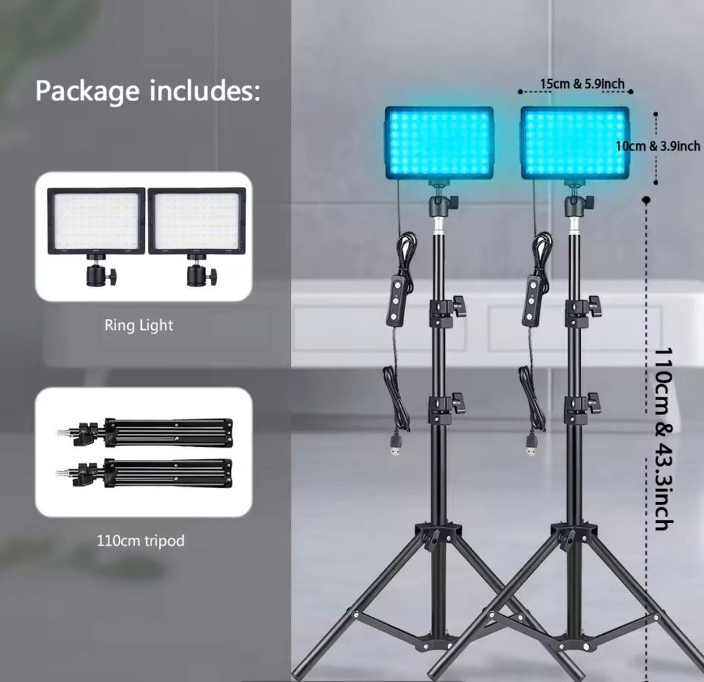 LED Photography Video Light Panel Lighting Photo Studio Lamp Kit With Tripod
