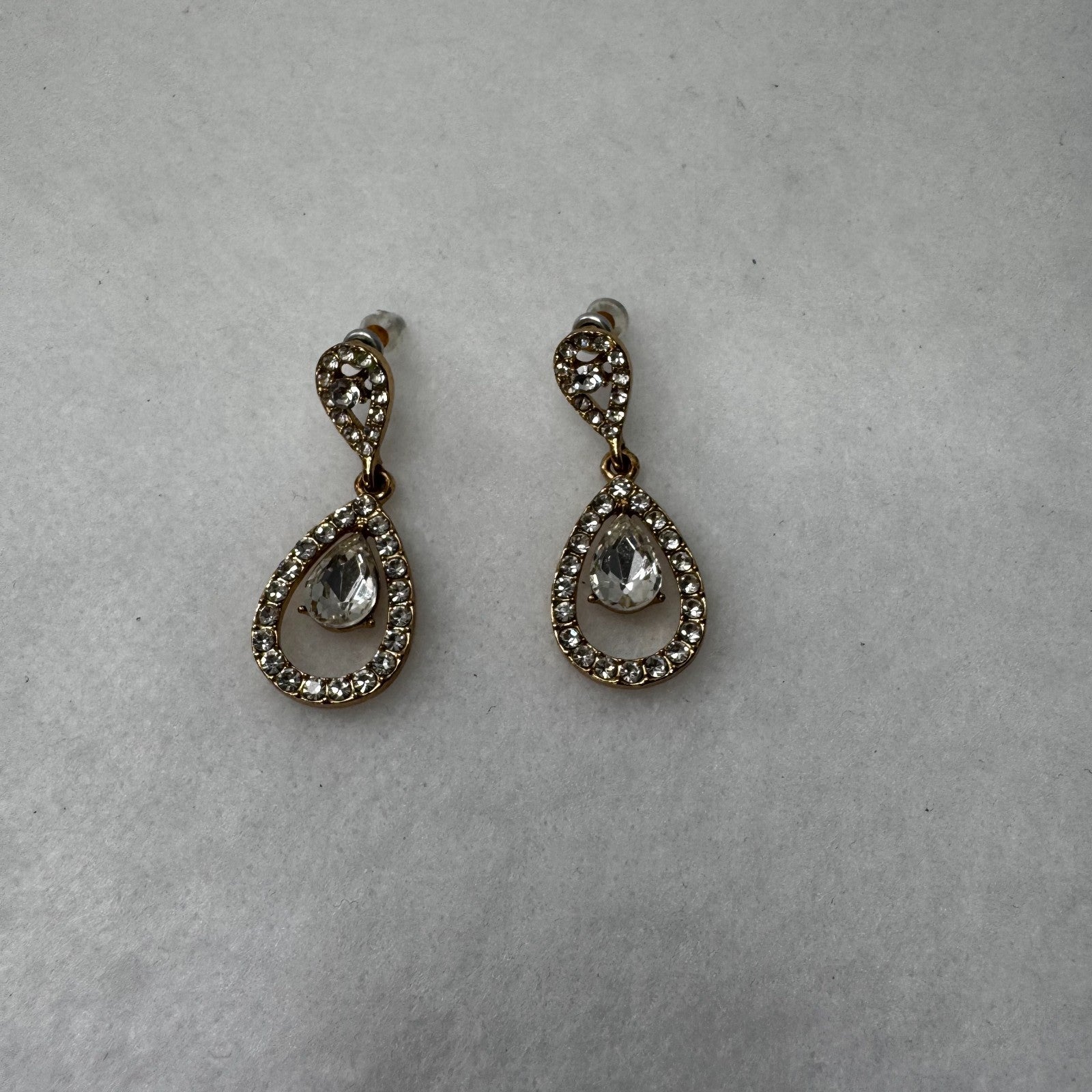 Wedding Earrings Gold Plated Crystal Rhinestone Women Stud Dangle Earrings