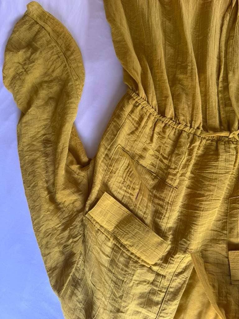 Mustard Yellow , Long Sleeved Mini Dress Size XL