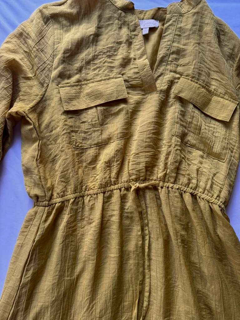 Mustard Yellow , Long Sleeved Mini Dress Size XL