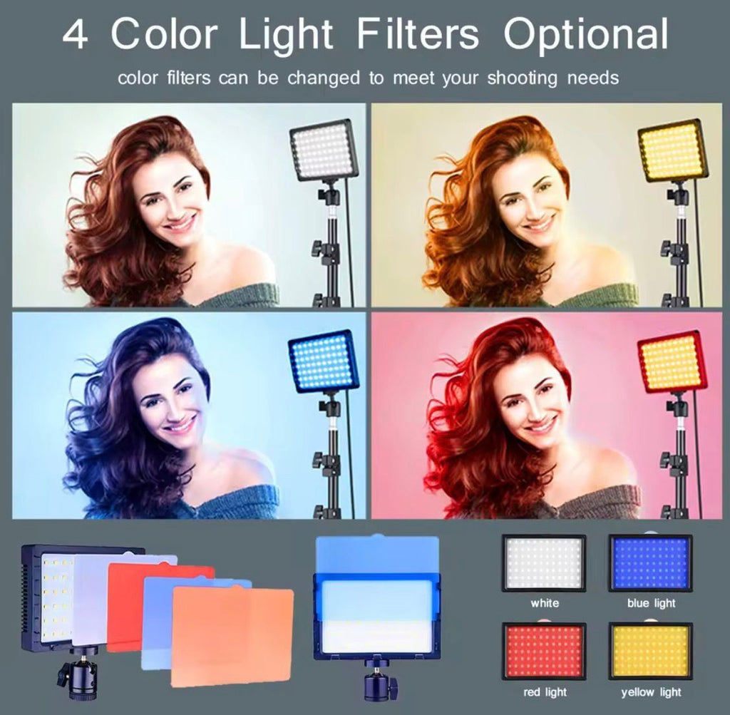 LED Photography Video Light Panel Lighting Photo Studio Lamp Kit With Tripod