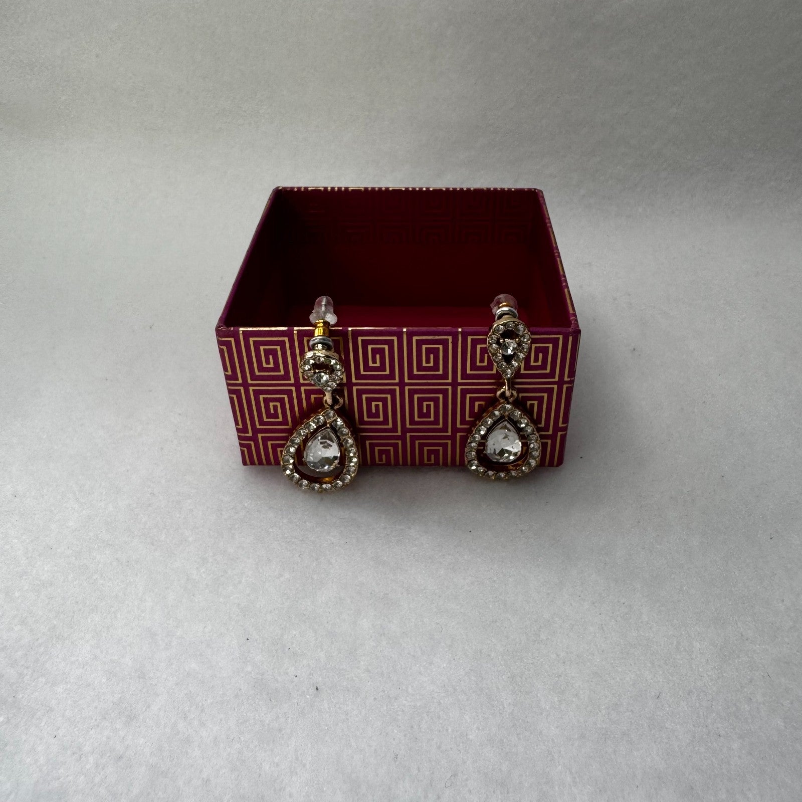 Wedding Earrings Gold Plated Crystal Rhinestone Women Stud Dangle Earrings