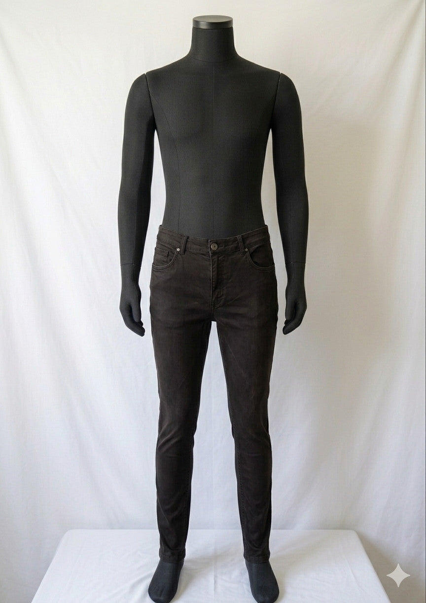 George  Men's Black Stretch Premium 5 Pocket Straight Leg Pants Size 34