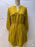 Mustard Yellow , Long Sleeved Mini Dress Size XL