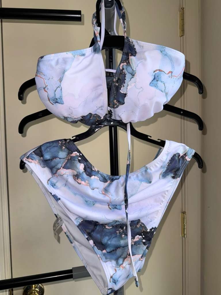 Women's Bikini Set Fashion Marbe Pettern Colorful Dgital Print