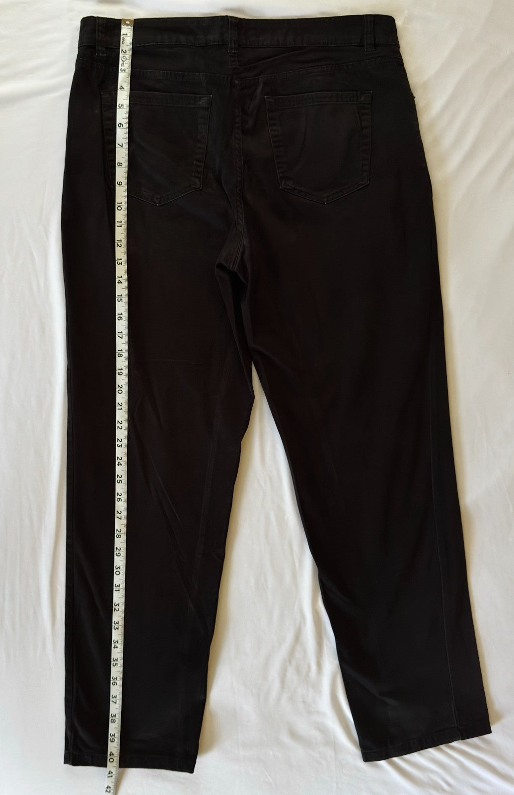 George  Men's Black Stretch Premium 5 Pocket Straight Leg Pants Size 34