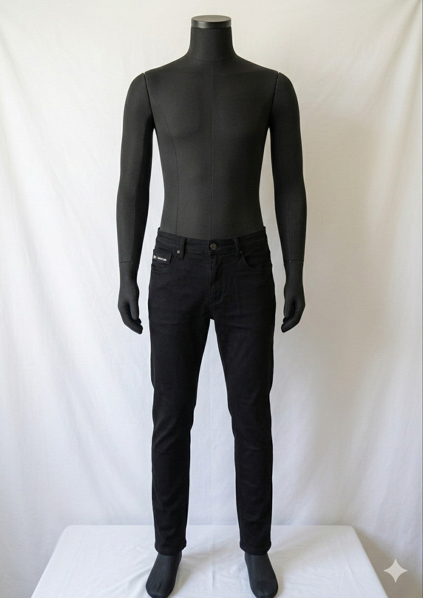 Benjamin Black Jeans Mens 34x32 Blue Cotton Denim Straight Leg Stretch Slim Fit