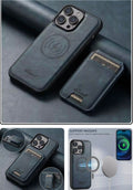 Case for iPhone 15 Pro Max,Lychee Pattern Oil Wax Pattern PU Leather Case 2 in 1