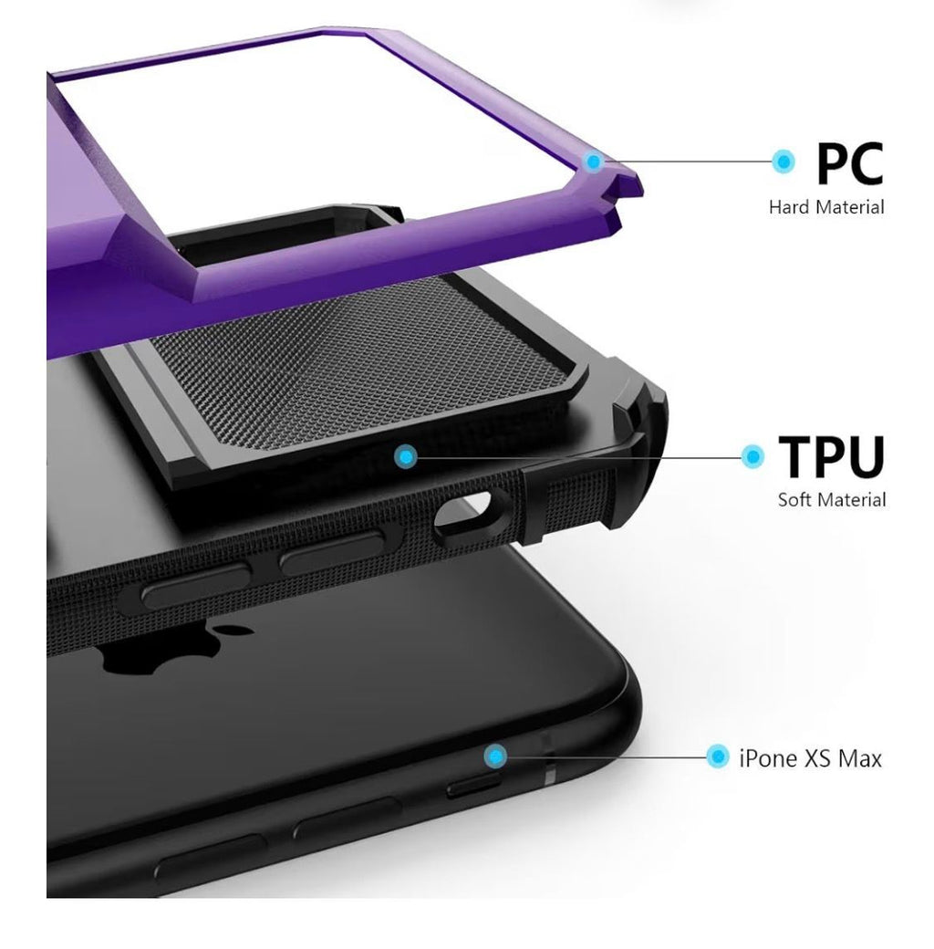 ELOVEN Case for iPhone Xs Max Case with Card Holder Wallet Case Hidden Credit