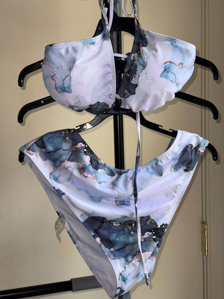 Women's Bikini Set Fashion Marbe Pettern Colorful Dgital Print