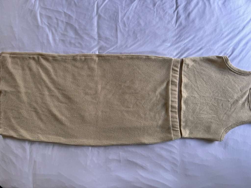 Elegant Tan Knit Skirt and crop top set By 2 Saints Size XL