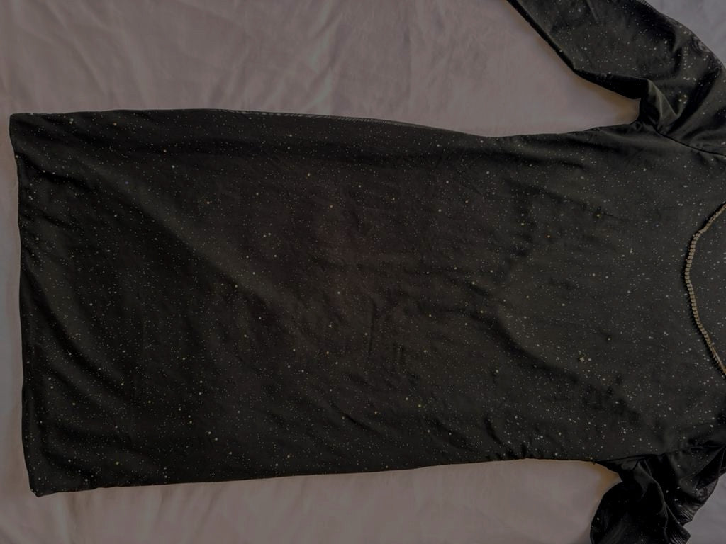 Unity Round Neck Long Sleeve Casual Dress Size M. Black