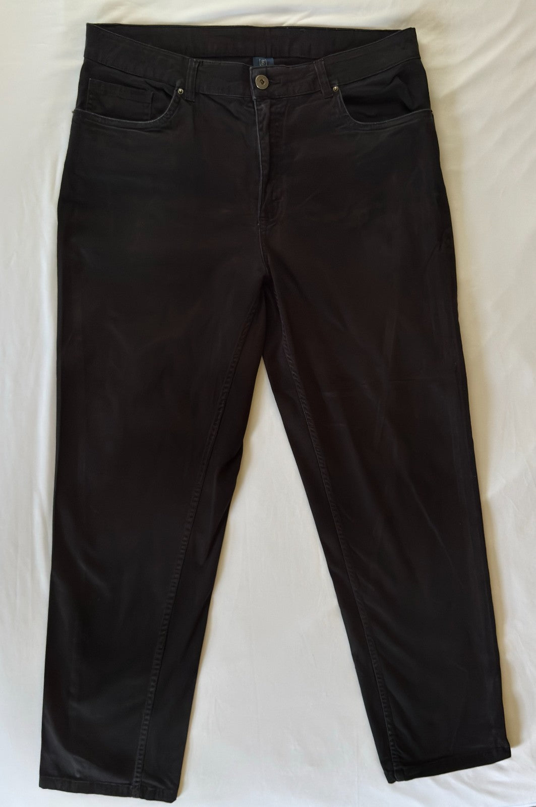 George  Men's Black Stretch Premium 5 Pocket Straight Leg Pants Size 34