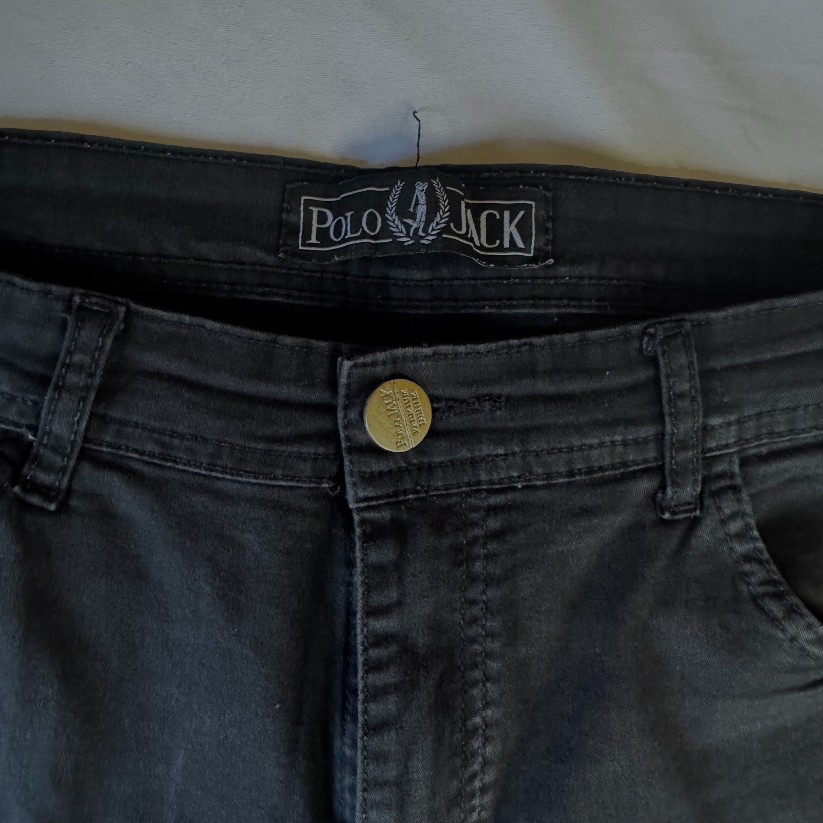 Polo Jack Slim Men's Jeans Short Black,Size 13