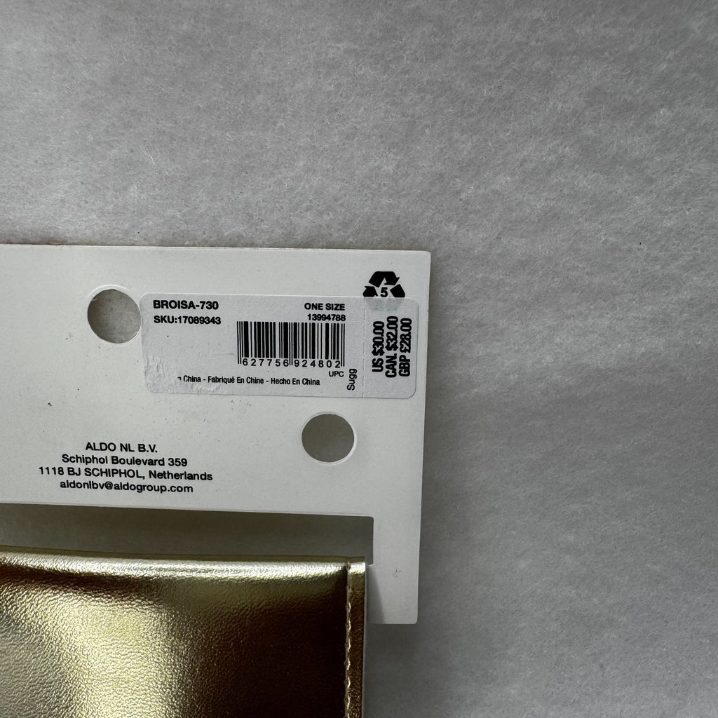 Aldo Gold Plated Jewelry Pouch with Snap Button for Necklaces Bracelet Rings