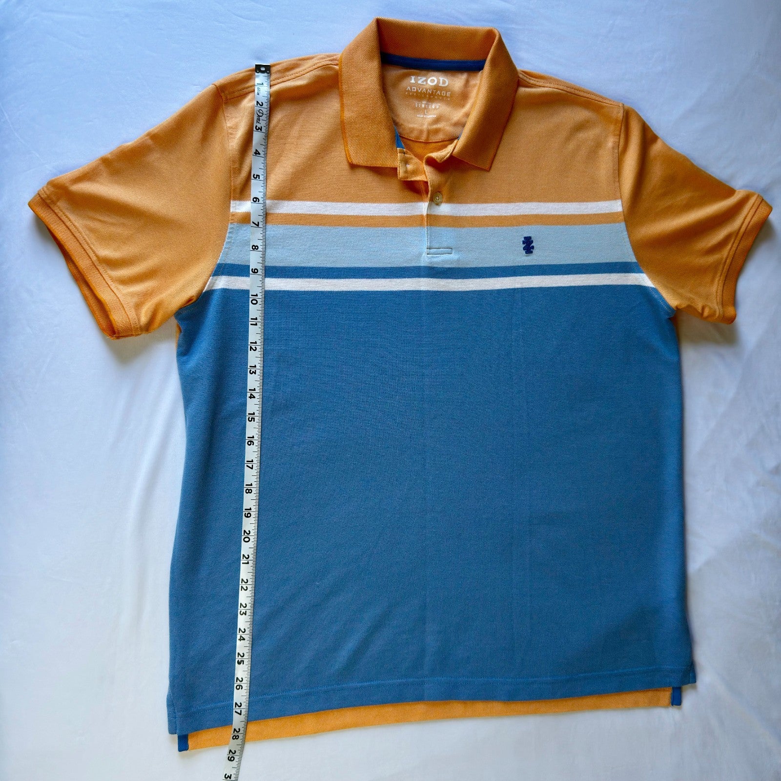 Men's IZOD Advantage Performance Stripe Polo Color Tangerine Size L