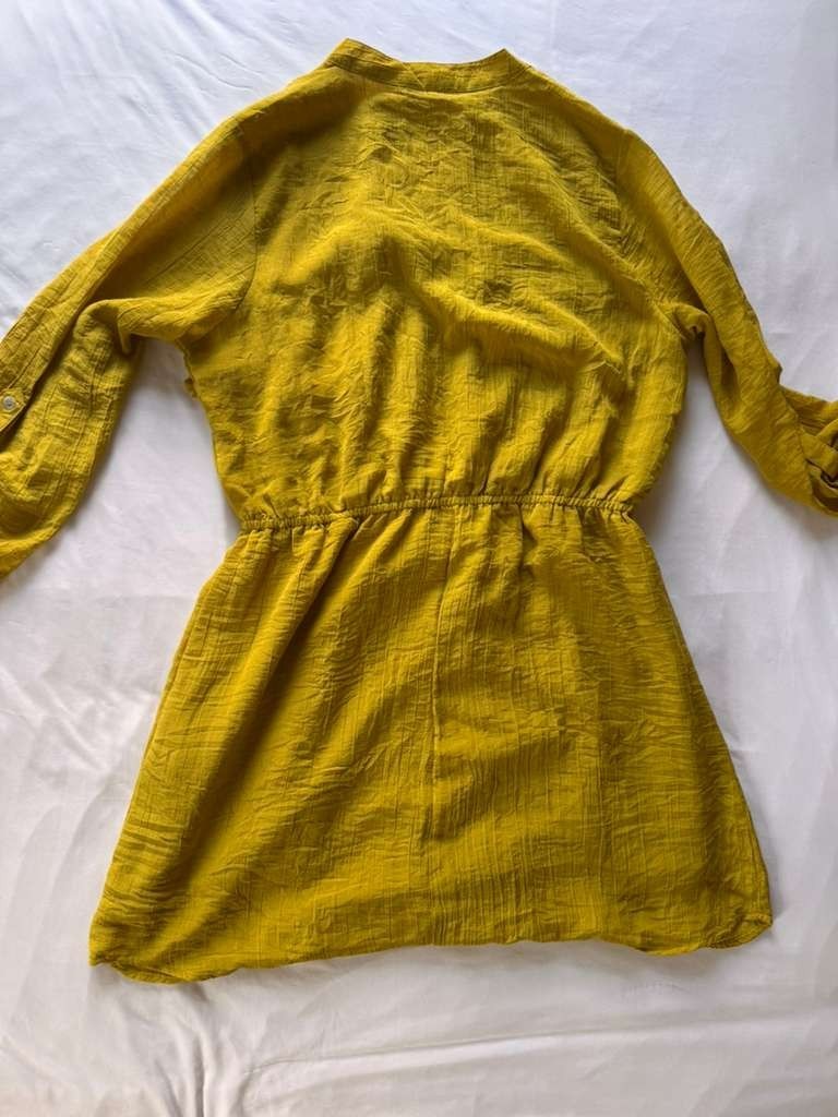 Mustard Yellow , Long Sleeved Mini Dress Size XL