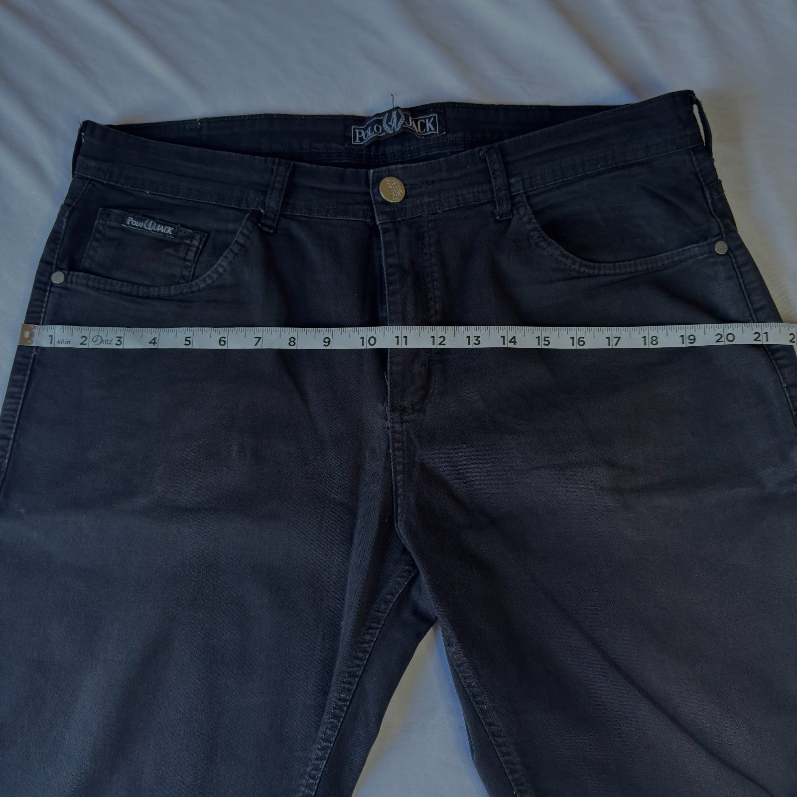 Polo Jack Slim Men's Jeans Short Black,Size 13