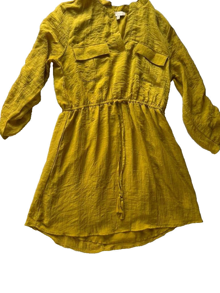 Mustard Yellow , Long Sleeved Mini Dress Size XL
