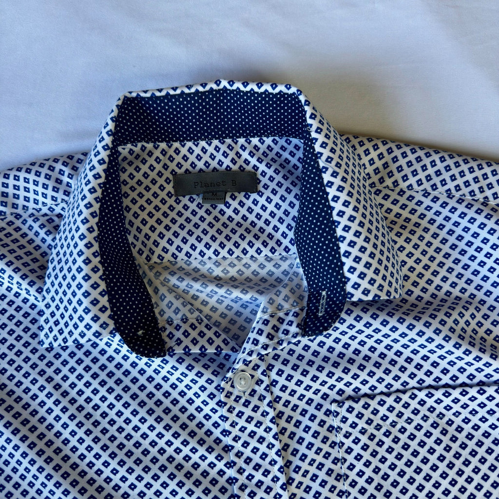 Mens Planet B Super Soft Collection Long Sleeve Button Up Shirt, Size M