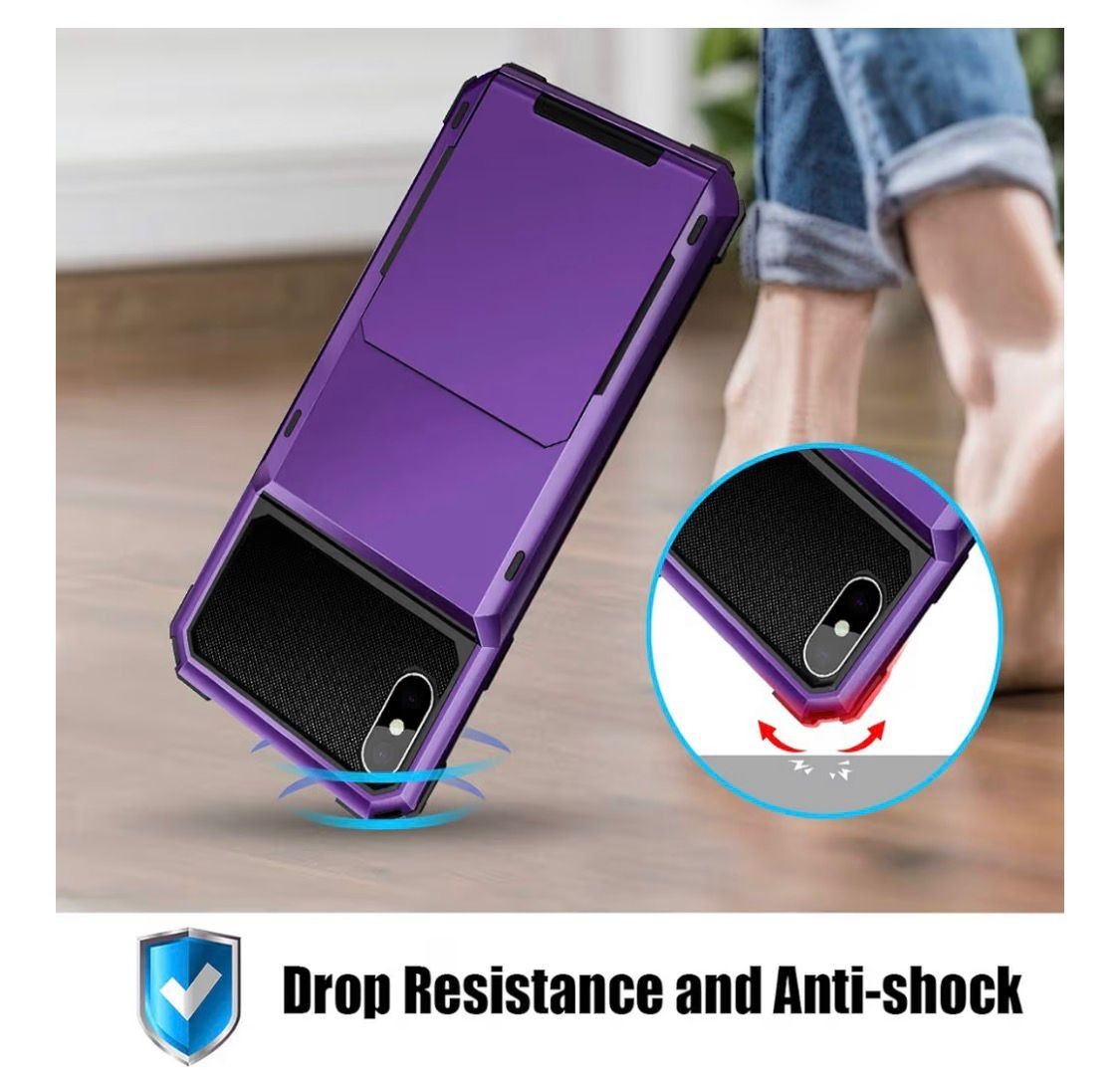 ELOVEN Case for iPhone Xs Max Case with Card Holder Wallet Case Hidden Credit