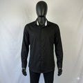 Nine West Men's Slim Fit Black Long Sleeve Solid Dress Shirt, Size L