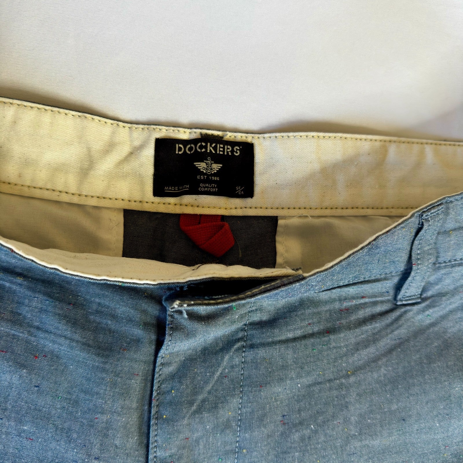 Dockers Shorts Men's Size 32 Gray Chino, 99% Cotton