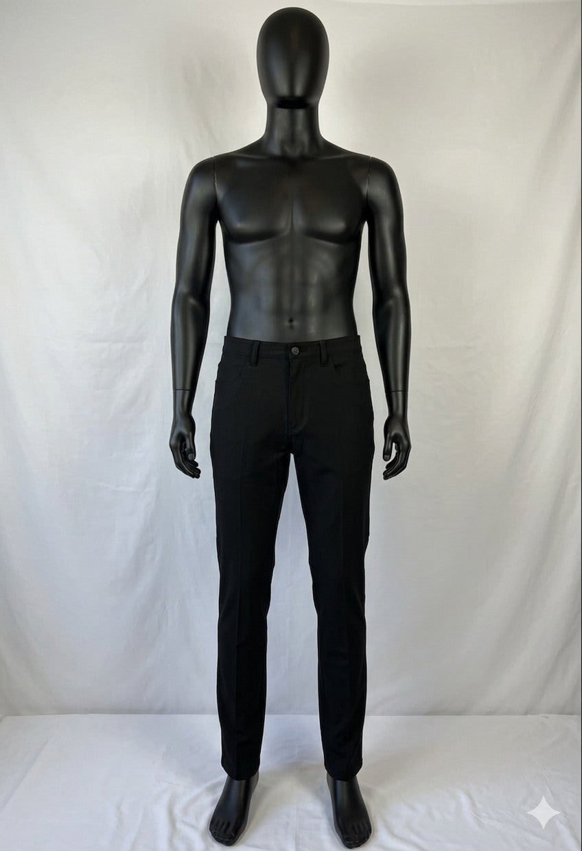 Perry Ellis  Stretch Slim Fit Men's Dressy 5-Pocket Pants,Color Black, Size 34