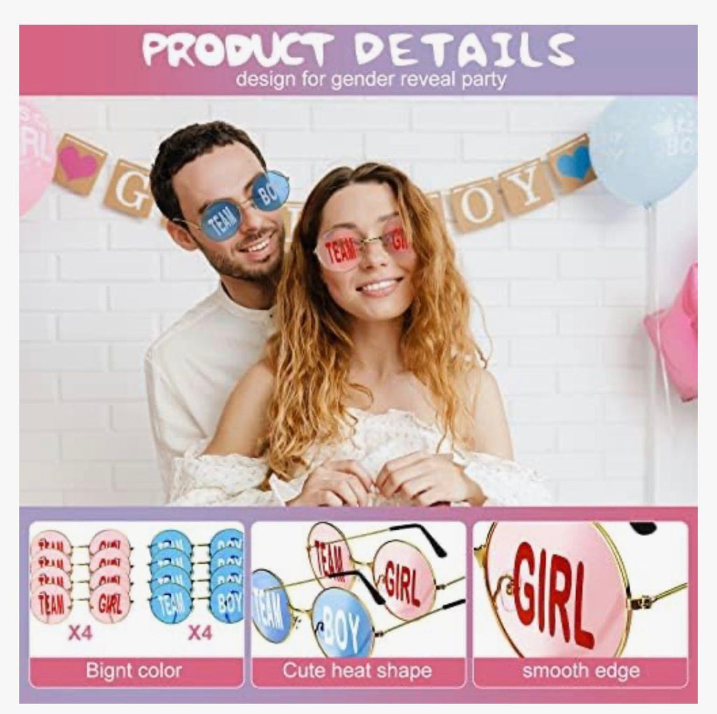Reaveal Glasses Bleu And Pink Sungglasses Frameless Team Girl, Team Boy