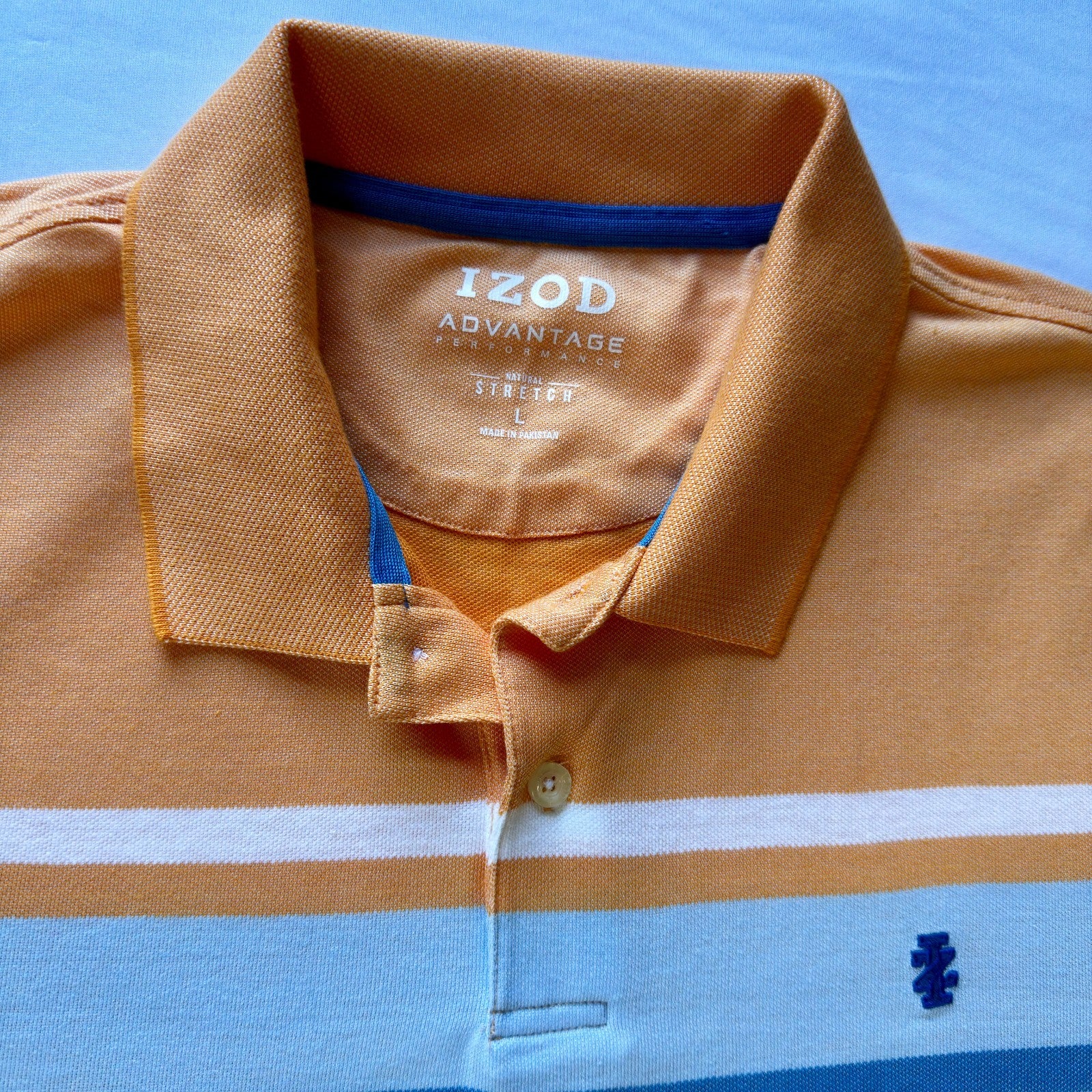 Men's IZOD Advantage Performance Stripe Polo Color Tangerine Size L