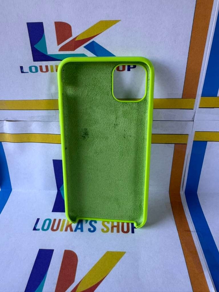 Apple Silicone Case for iPhone 11 - BLACK-WHITE-ORANGE-GREEN NEON