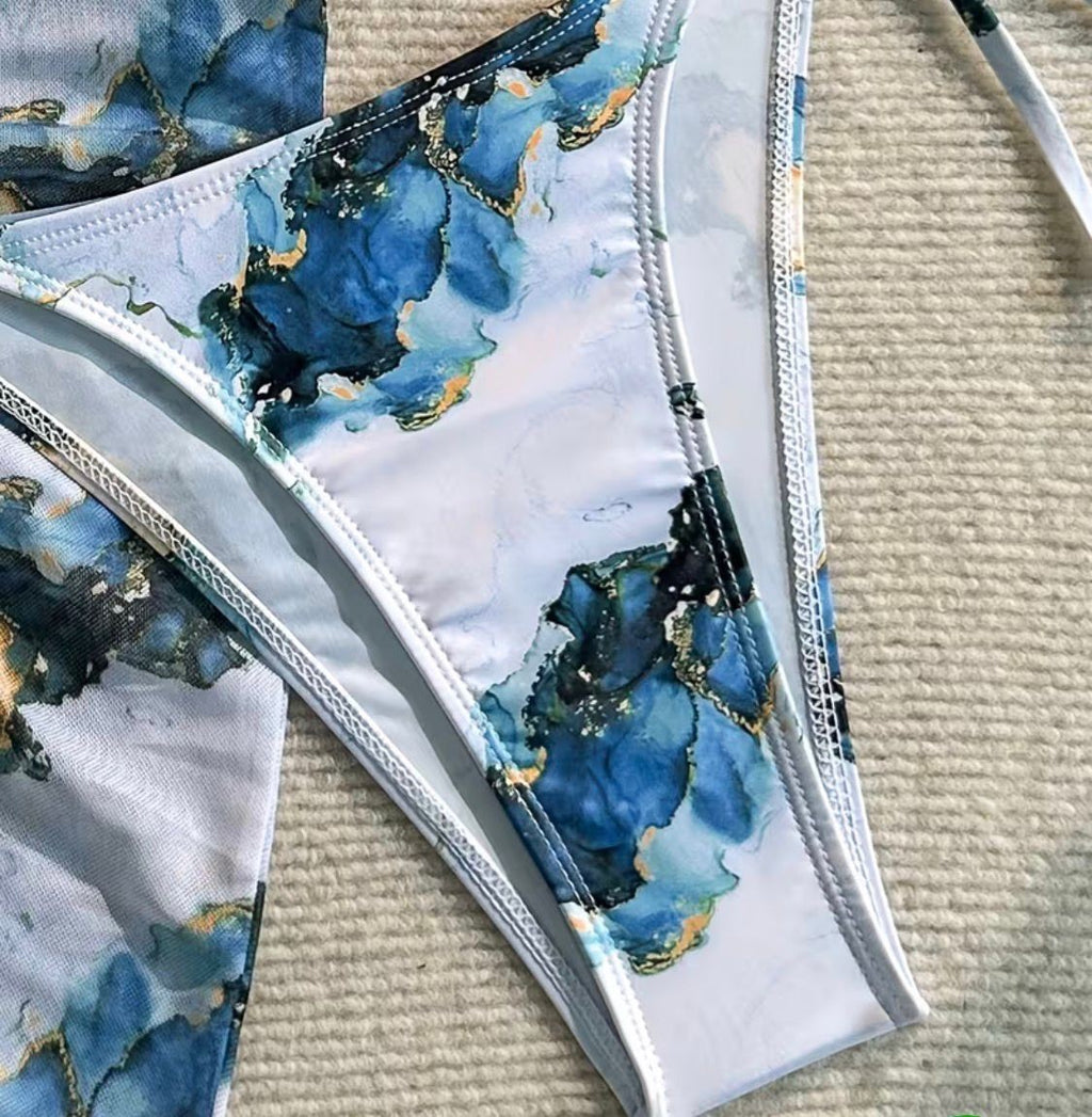 Women's Bikini Set Fashion Marbe Pettern Colorful Dgital Print