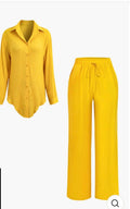 Micas Shirt And Wide Leg Pants Set , Size Large