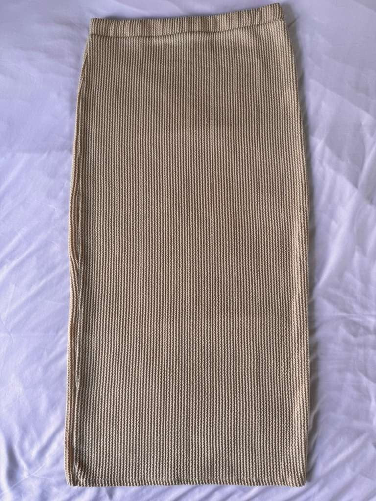 Elegant Tan Knit Skirt and crop top set By 2 Saints Size XL